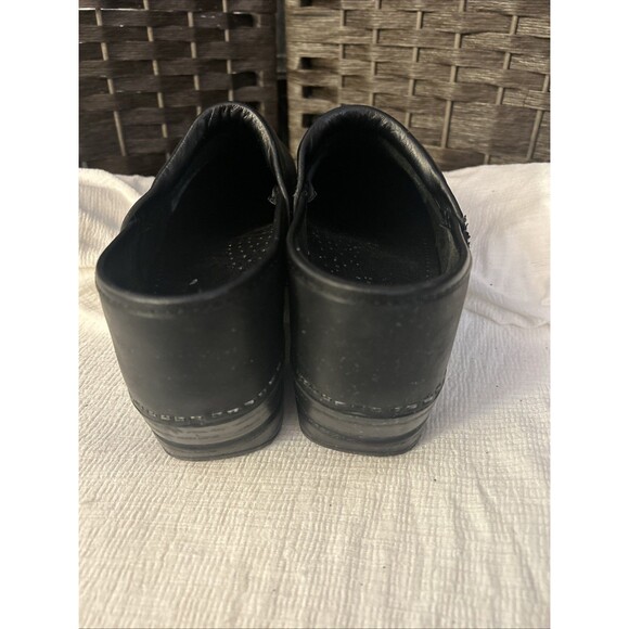 Dansko Professional Black Stapled Leather Clogs Wood Look Women's EU 39/US 8-8.5 - Picture 9 of 10